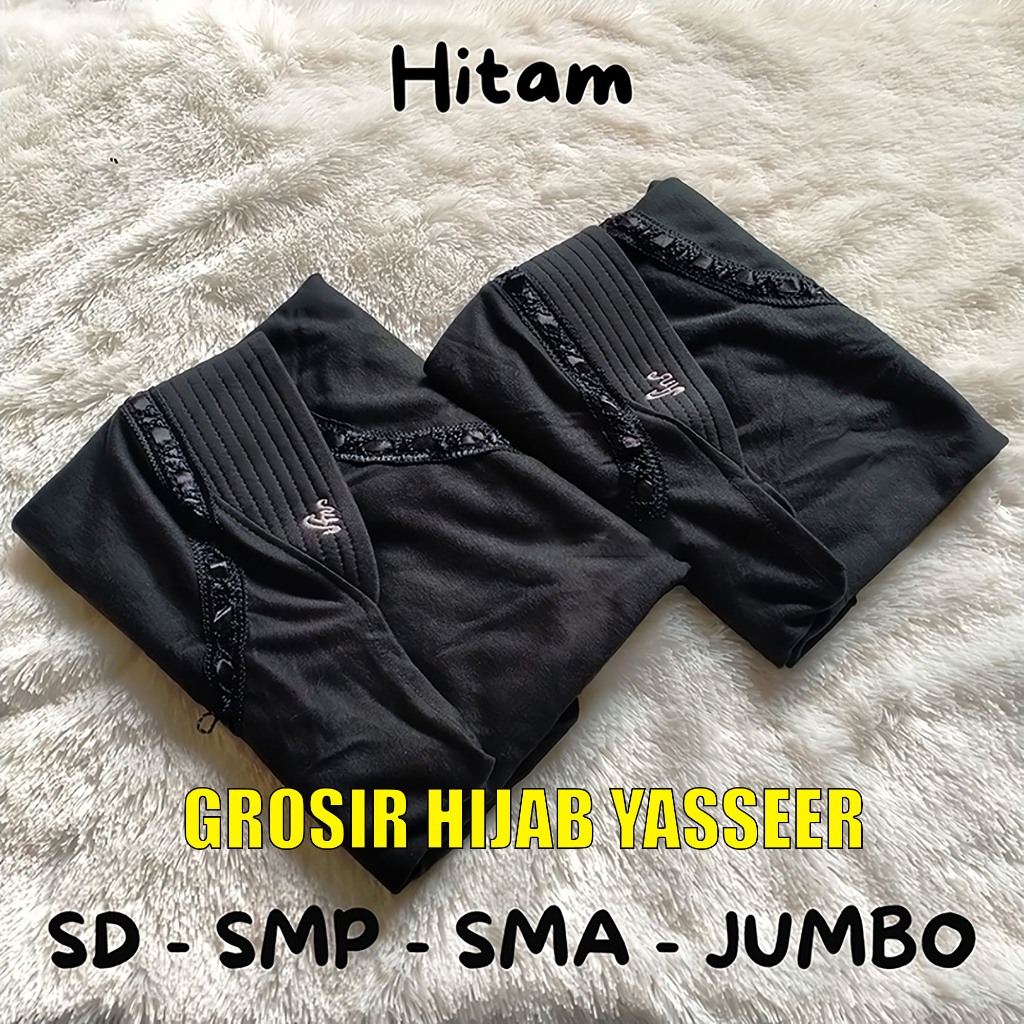 Jilbab Anak Rabbani warna Hitam Nyaman Adem Premium / Kerudung Sekolah anak Rabbani warna Hitam PAUD