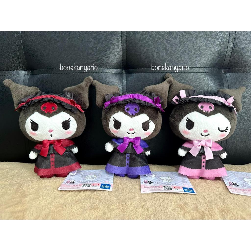 Boneka Kuromi Cape Dress Plush Original Sanrio Jepang Goth Gothic Furyu My Melody Cinnamoroll Toreba