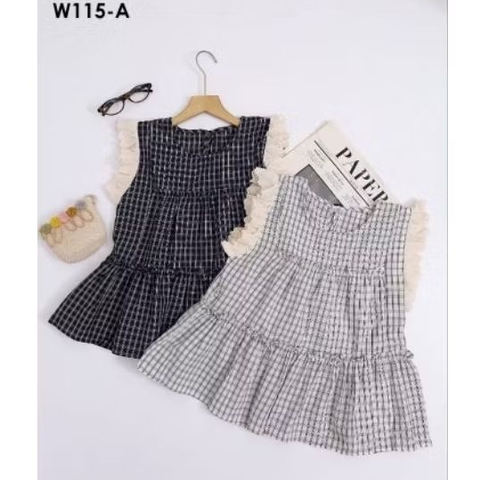 WAIKIKI Blouse korea/Blouse import/Blouse kotak kotak