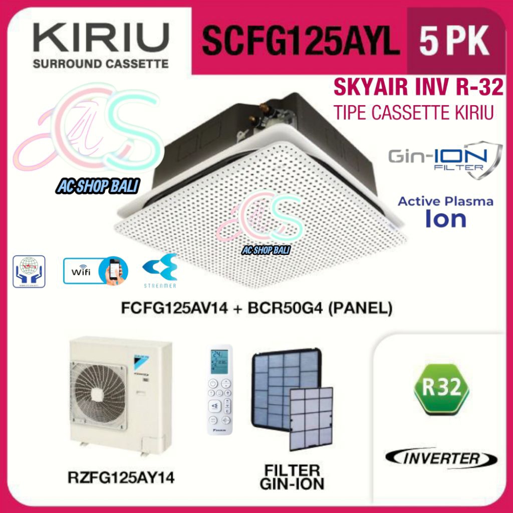 Ac Skyair Daikin Kiriu Inverter 5 Pk R22 FCFG125AY-L Daikin Ac Low Watt