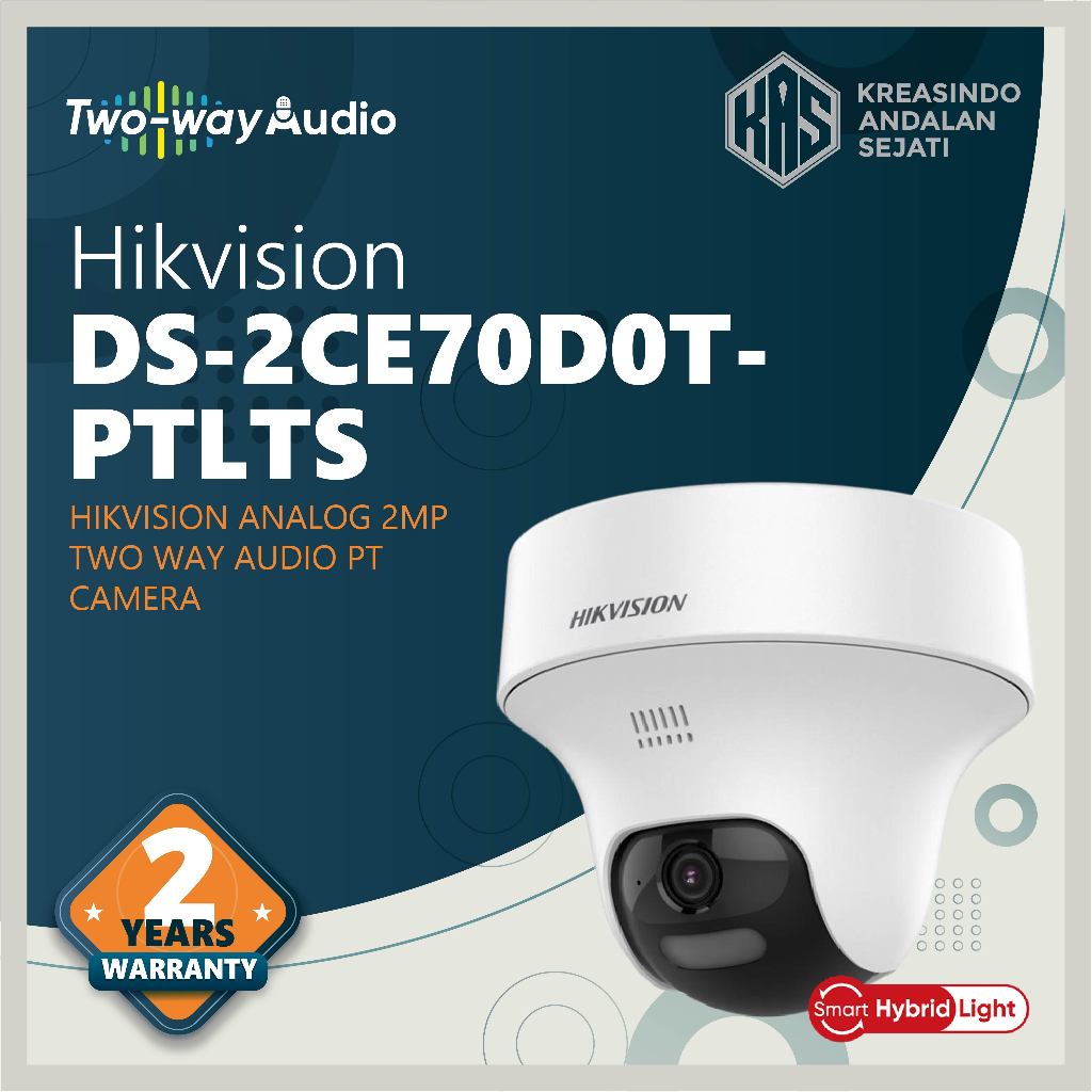 DS-2CE70D0T-PTLTS - HIKVISION ANALOG 2MP TWO WAY AUDIO PT CAMERA