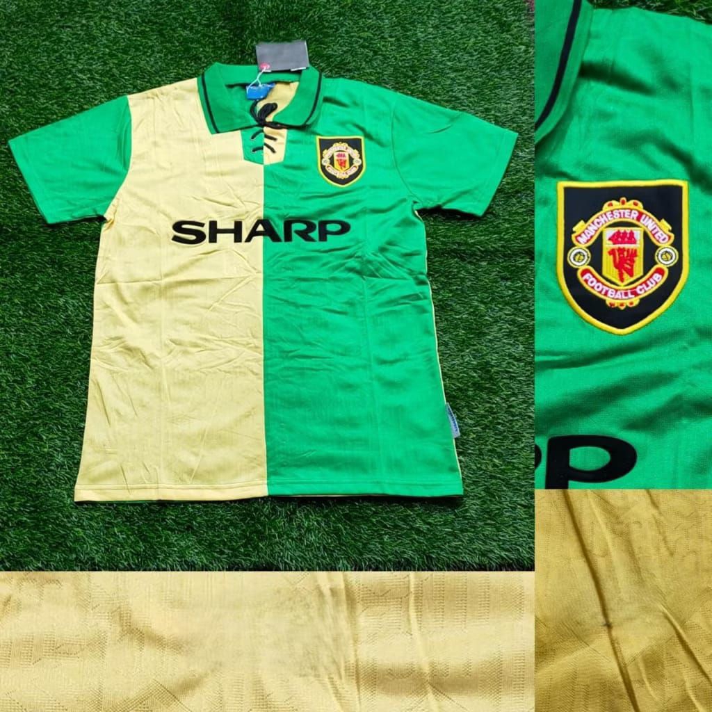 JERSEY RETRO VINTAGE MU AWAY 1992/1994 HIJAU-KUNING GRADE AAA.