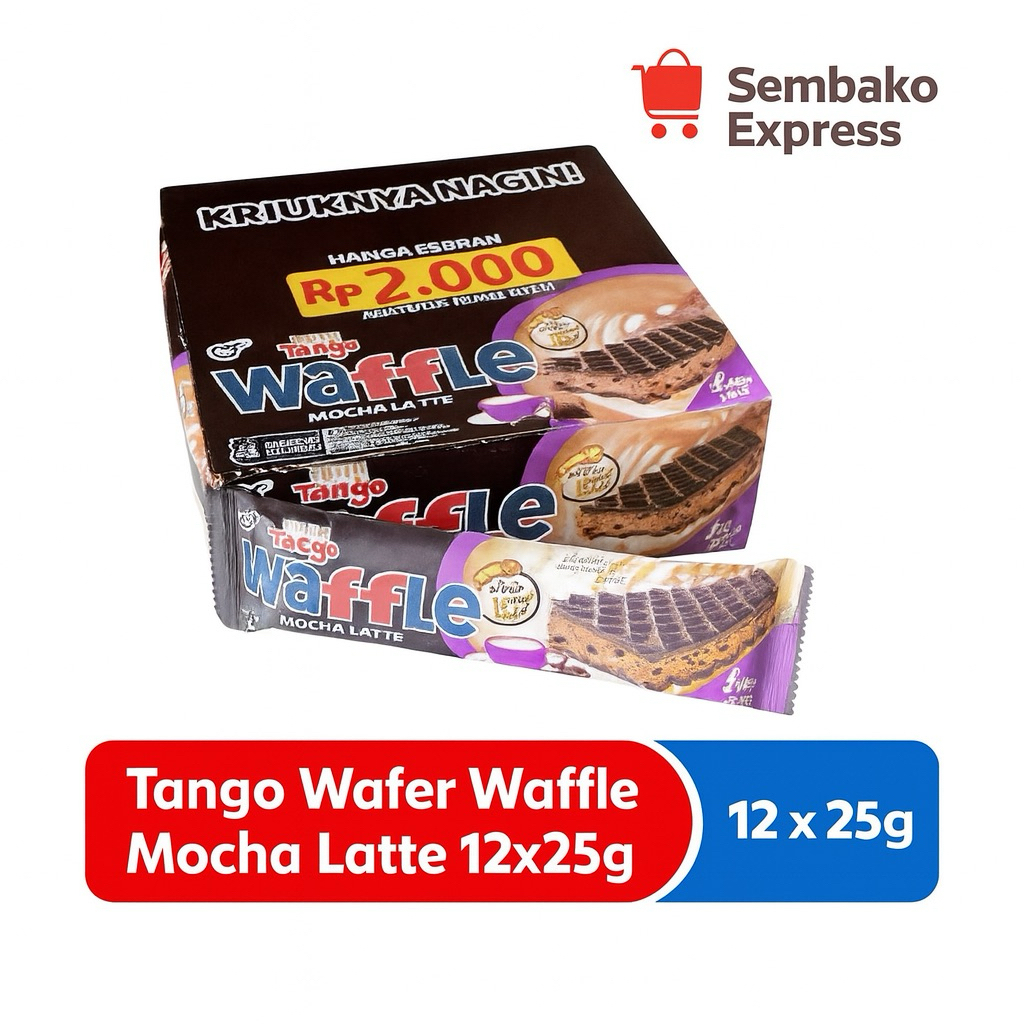 

Tango Wafer Waffle Mocha Latte Pack 25g x 12 – Box Isi 12 Wafer