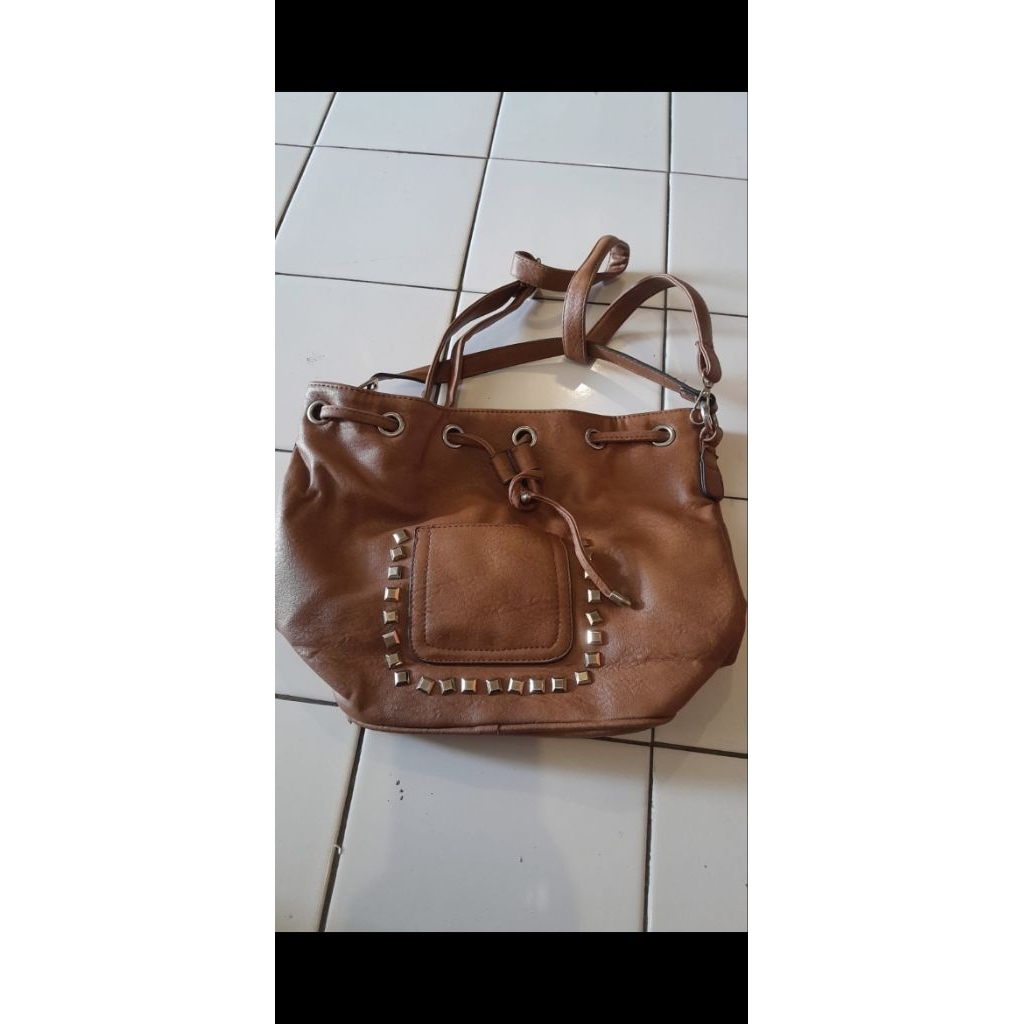 preloved tas kulit coklat wanita