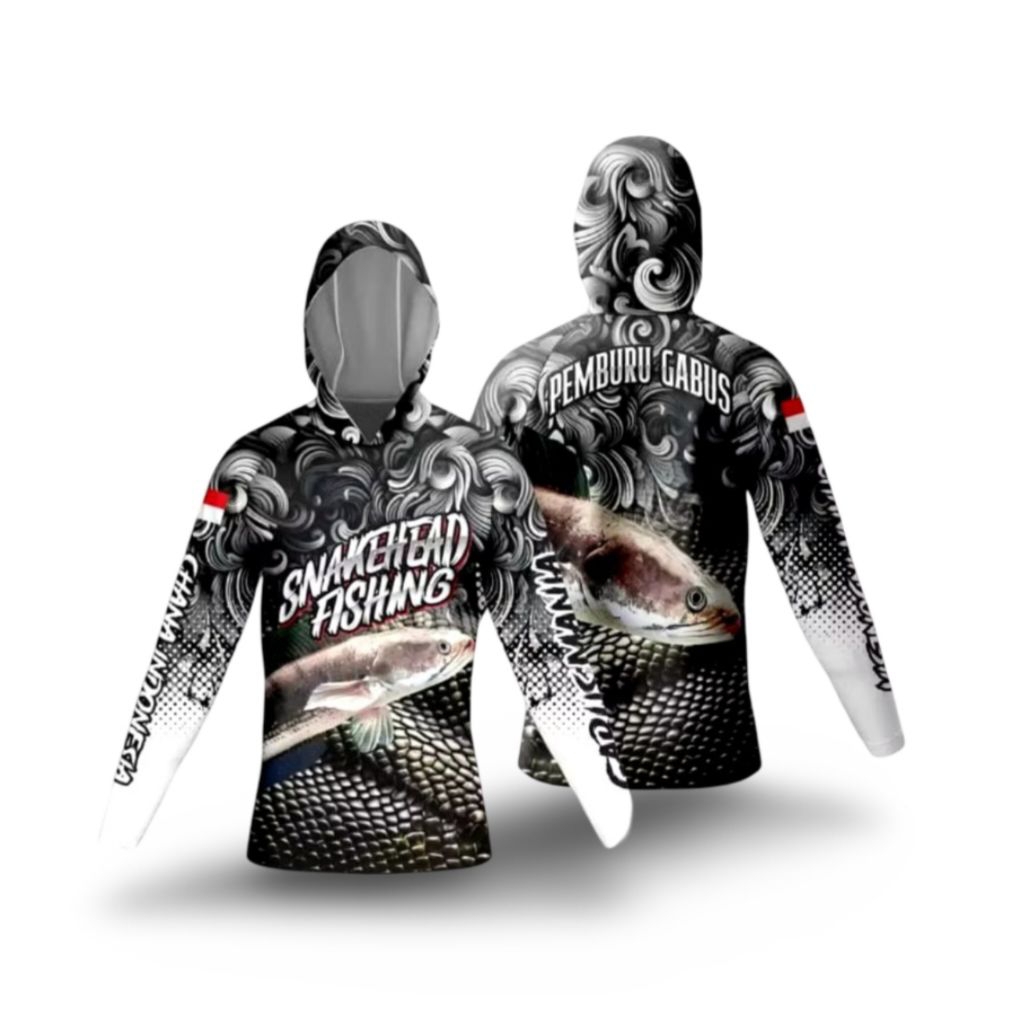 Jersey Baju Mancing Lengan Panjang Full Printing Kaos Macing Ikan Gabus