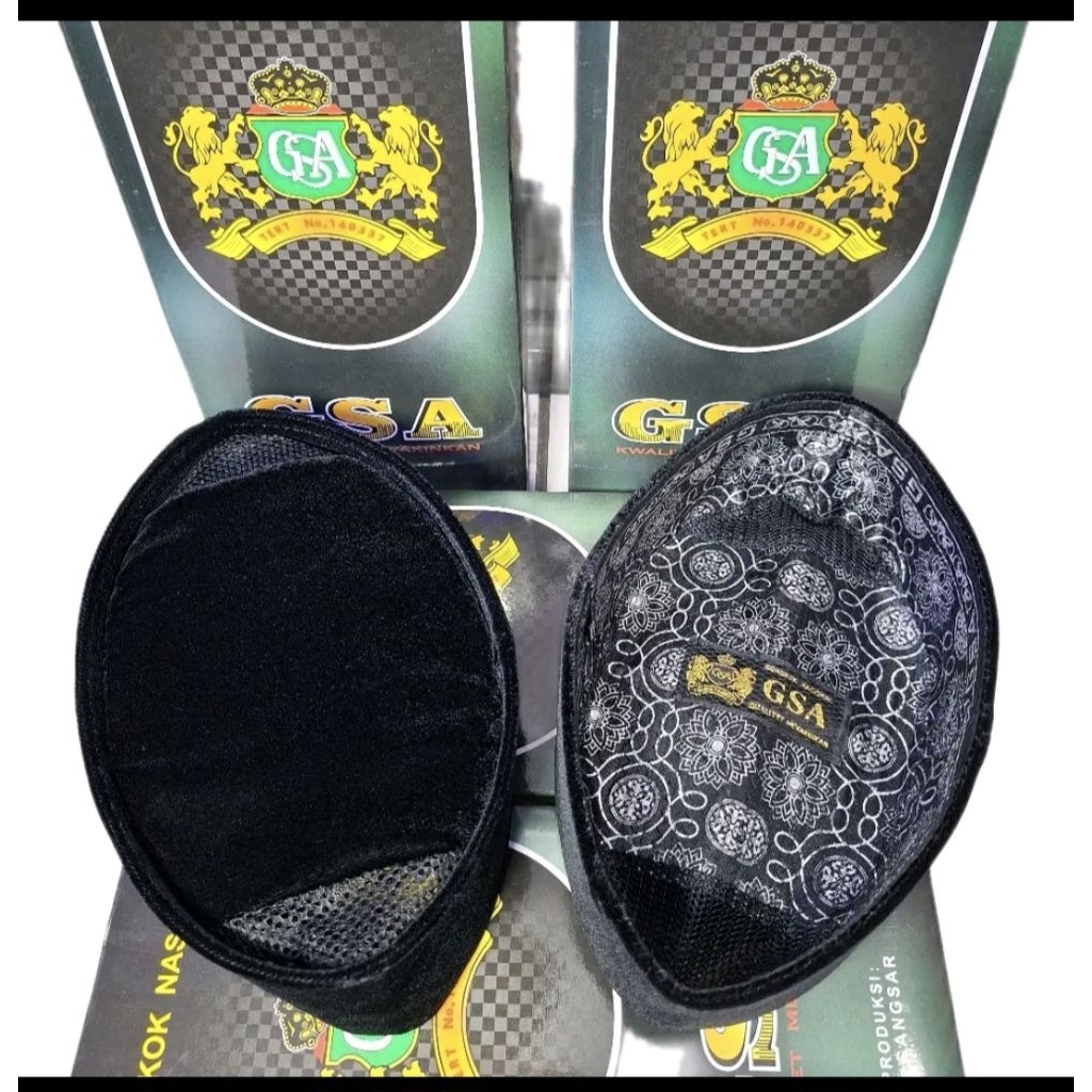 BISA COD 2025 PECI SONGKOK GSA KOPIAH HITAM BLUDRU HALUS PECI PRIA ANAK DEWASA NO 3-9 TINGGI 7-10 CM