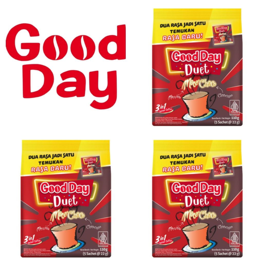 

Good Day Duet Moca Choco Kopi Instan 5 x 22 Gr