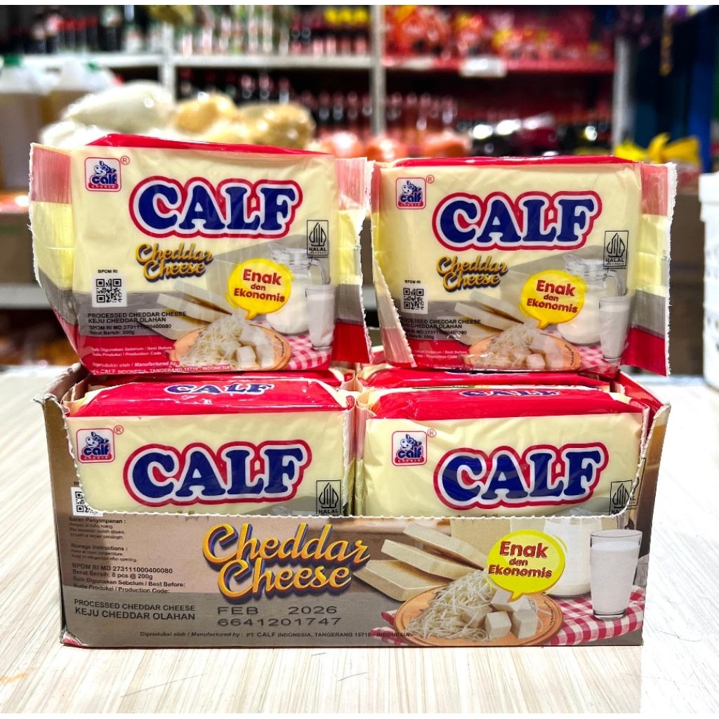 

Keju Cheddar Merk Calf 200 gram