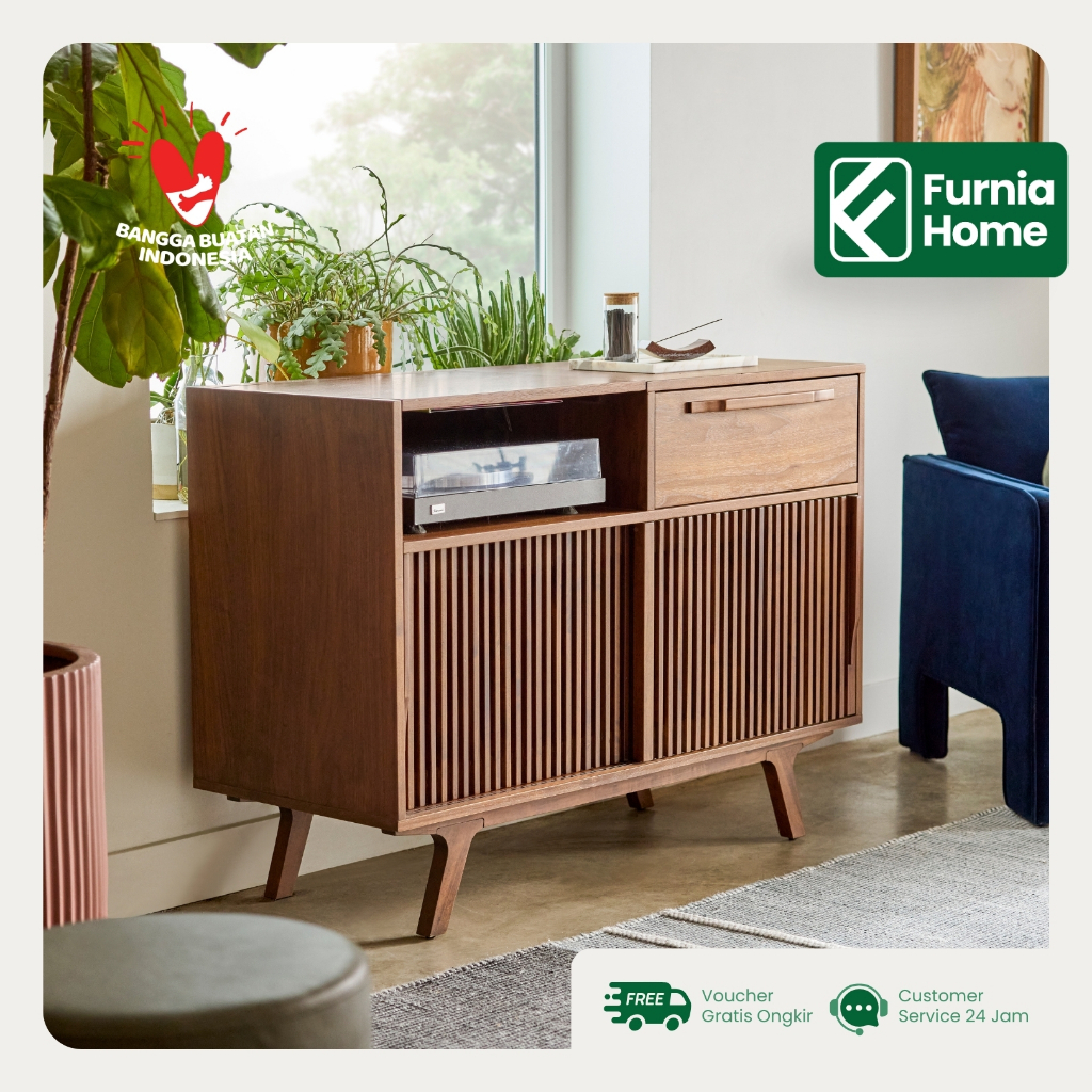 Cabinet Kayu Jati 120x45x100 aesthetic lemari vinyl finishing wallnut lemari minimalis