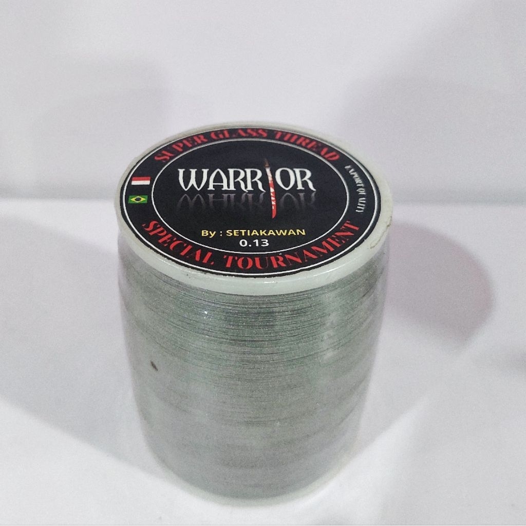 senar benang gelasan layangan spesial turnament warrior ukuran 0,13 kecil kasar tarik molor 2500 yar