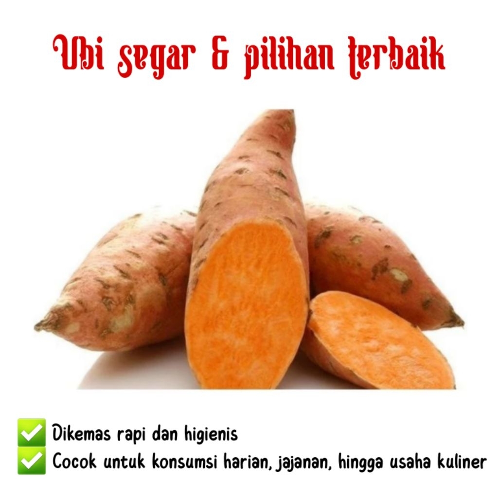 

Ubi Jalar Segar 500gr / 1kg – Ubi Ungu, Ubi Kuning, Ubi Merah, Ubi Putih | Fresh & Manis