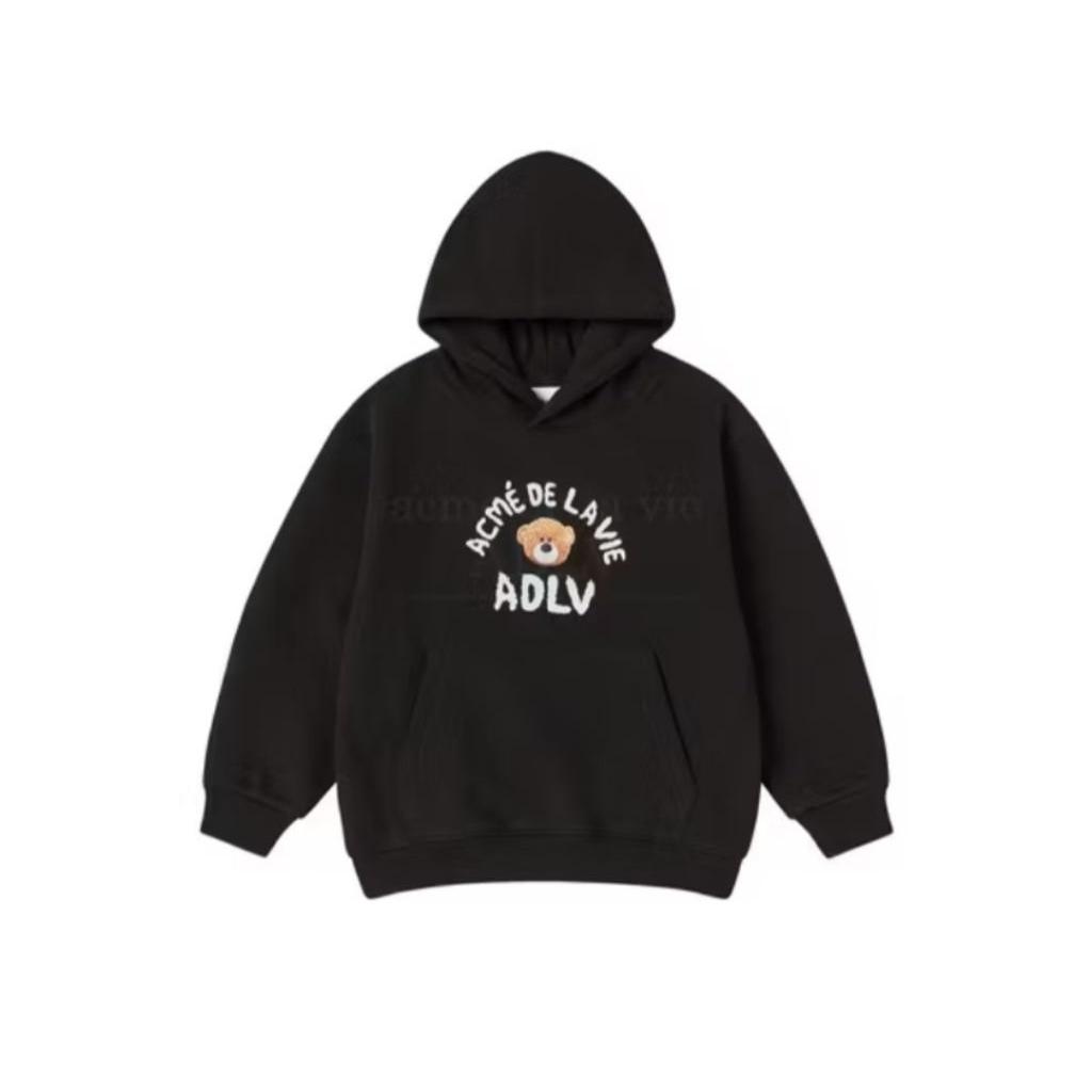 ADLV Kids Teddy Bear (Bear Doll) Hoodie Black - Hoodie Unisex Fit Unisex Acme De La Vie