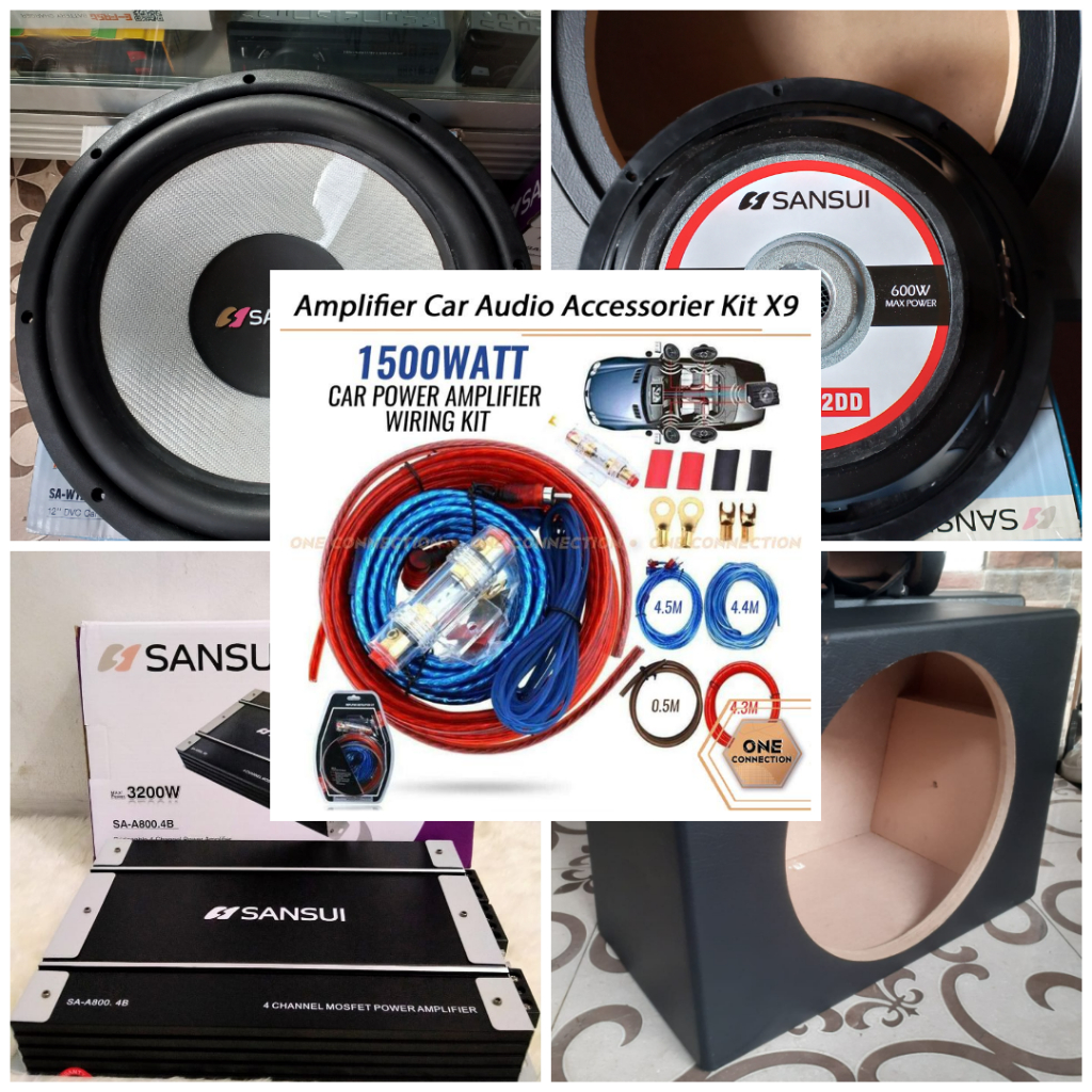 PAKETAN AUDIO MOBIL POWER + SUBWOOFER + BOX SANSUI LOKASI MALANG