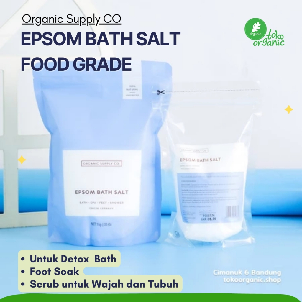 Organic Supply Co Epsom Salt | Epsom Salt Food Grade | Magnesium, Pure Mineral Relief for Bath & Spa
