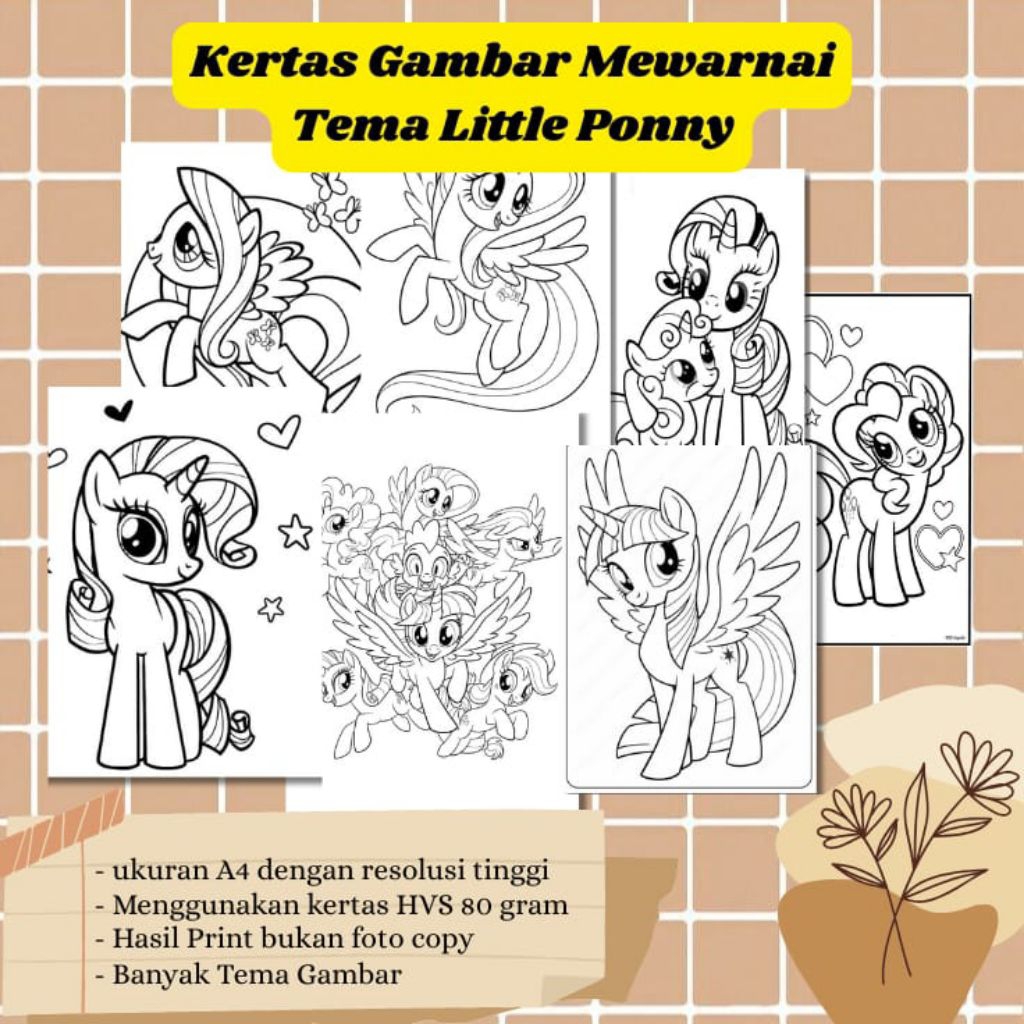 

20 LEMBAR KERTAS GAMBAR MEWARNAI TEMA LITTLE PONNY ( READY LANGSUNG KIRIM )