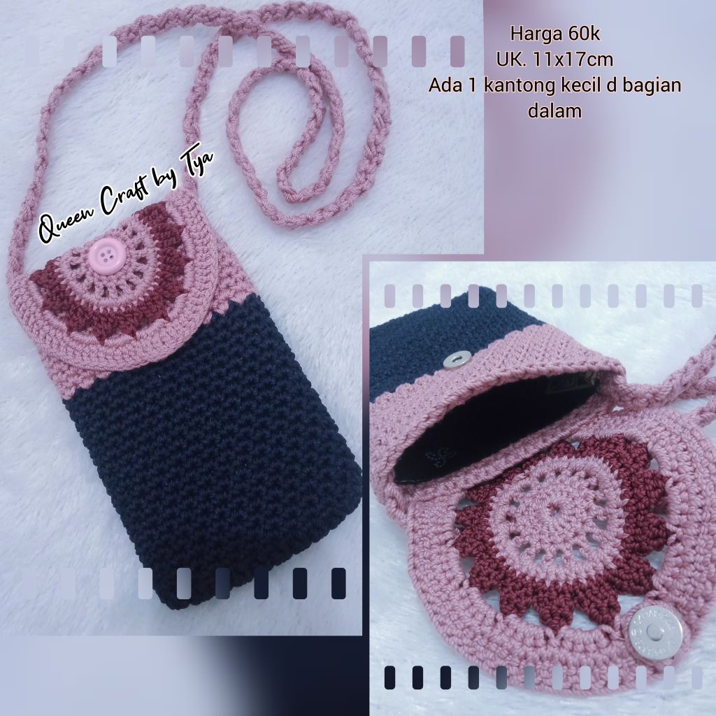 dompet hp rajut handmade