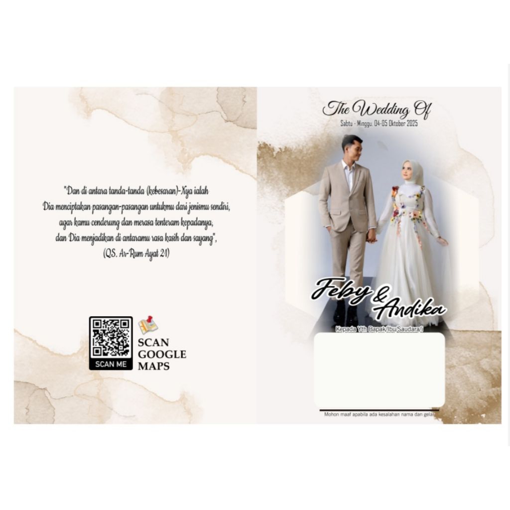Undangan Pernikahan Foto - Undangan Orang Tua - Tasyakuran Pernikahan - Walimatul Ursy - Ngunduh Man