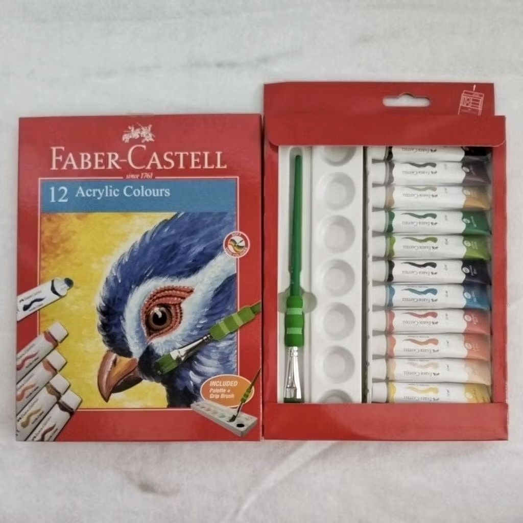 

Cat Acrylic Faber Castel 12 ml (12 warna) Free Kuas dan Palet