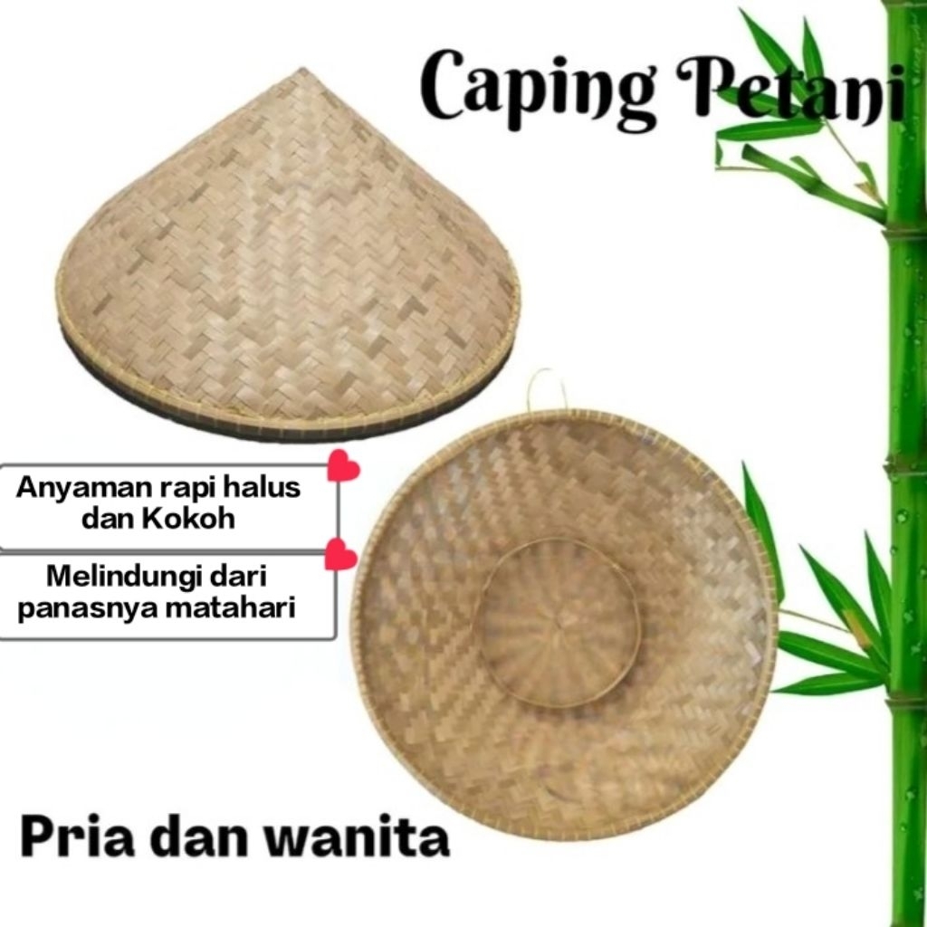 Topi Caping Bambu Topi Petani Topi Anyam Bambu Cotom Bambu