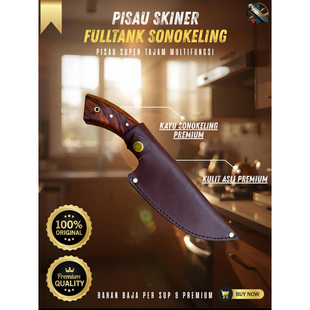[BILAH_PISAU] PISAU SKINER FULLTANK SONOKELING BAJA SUPER TAJAM Bahan Baja Per SUP9 Asli Original