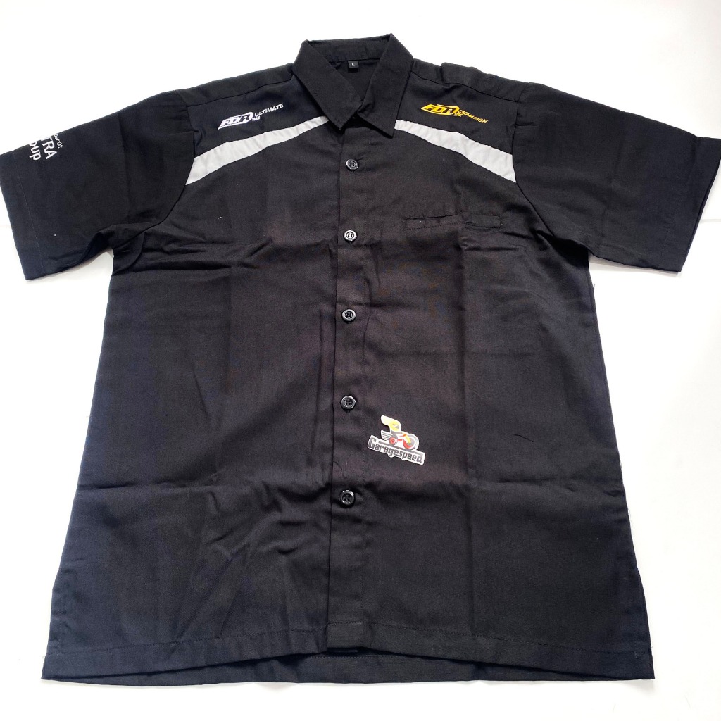BAJU KEMEJA OTOMOTIF BAJU MEKANIK HITAM FDR ULTIMATE