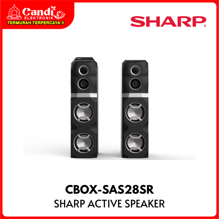 SHARP Stereo Active Speaker 3-Way Speaker 8 Inch Double Woofer CBOX-SAS28SR