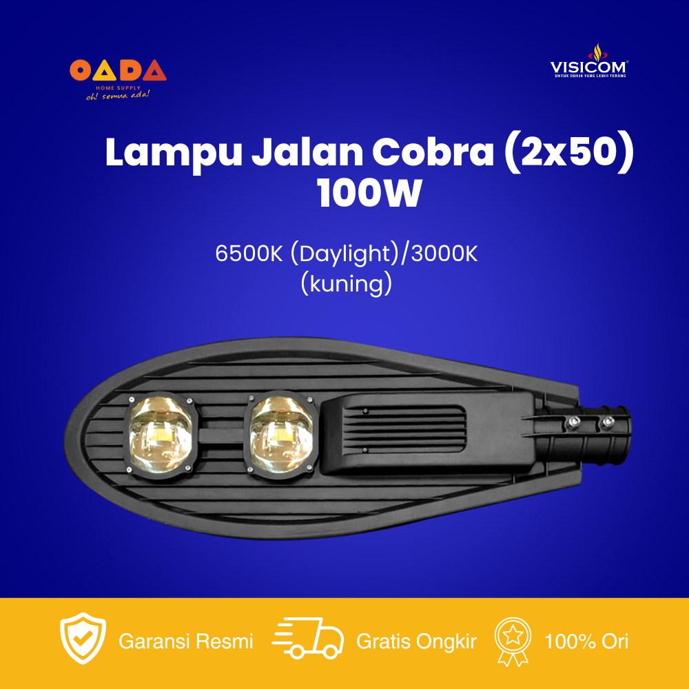 VISICOM Street Light Cobra Lampu Jalan PJU LED (2X50) 100 Watt