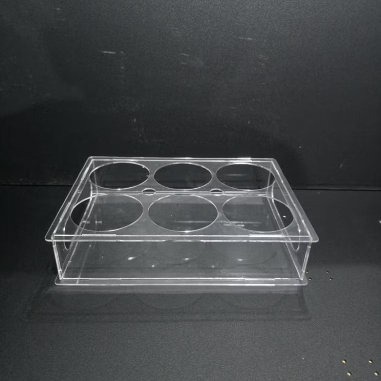 Tempat air mineral gelas 6 lubang Akrilik / Kotak Rak botol 6 lubang ACRYLIC