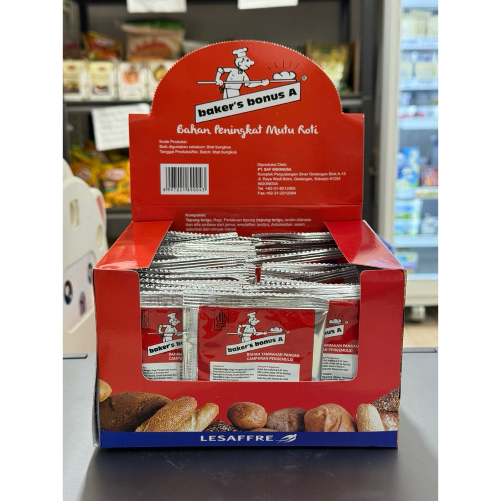 

BAKER'S BONUS SASET BAHAN TAMBAHAN PANGAN CAMPURAN PENGELMUSI 10gr (1pcs)