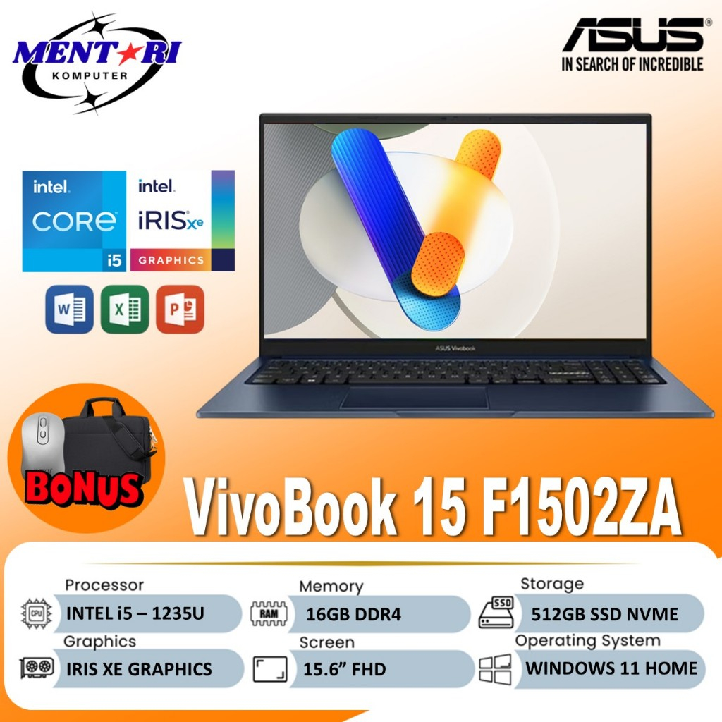 Asus Vivobook 15 F1502ZA Intel i5 1235U RAM 8GB 512GB SSD 15.6 FHD Windows 11