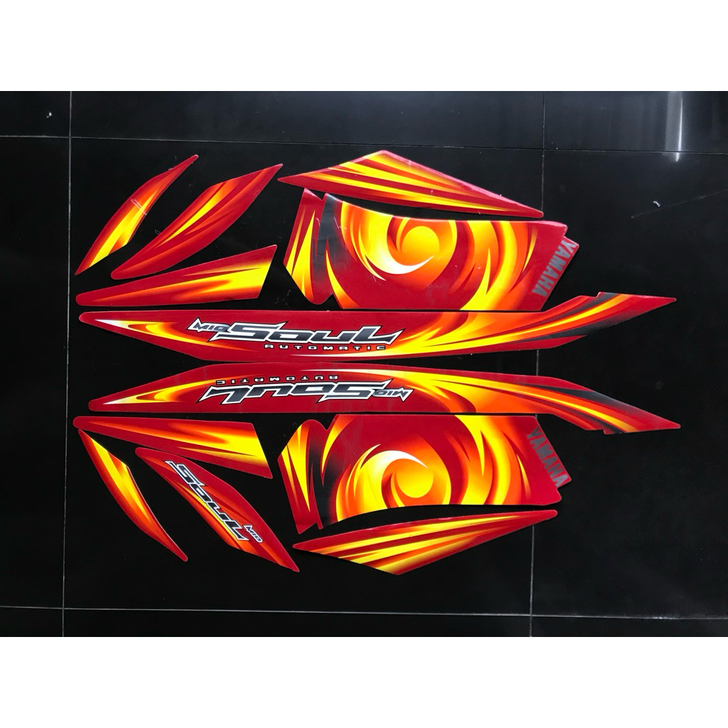 STRIPING STIKER MIO SOUL 2007 MERAH