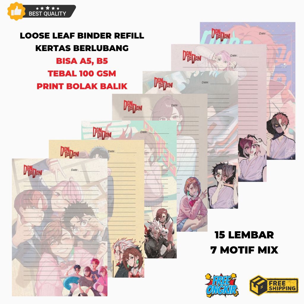 

Loose Leaf A5/B5 DANDADAN | Binder Refill Motif Anime Keren A5/B5