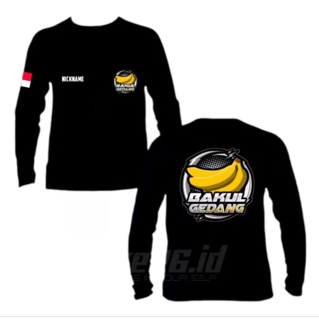 KAOS LENGAN PANJANG BAKUL GEDANG MODEL BULAT BUAH GEDANG