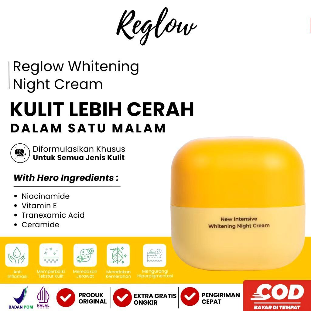 Reglow Night Cream dr Sindy Skincare Krim Pelembab Malam Anti Aging