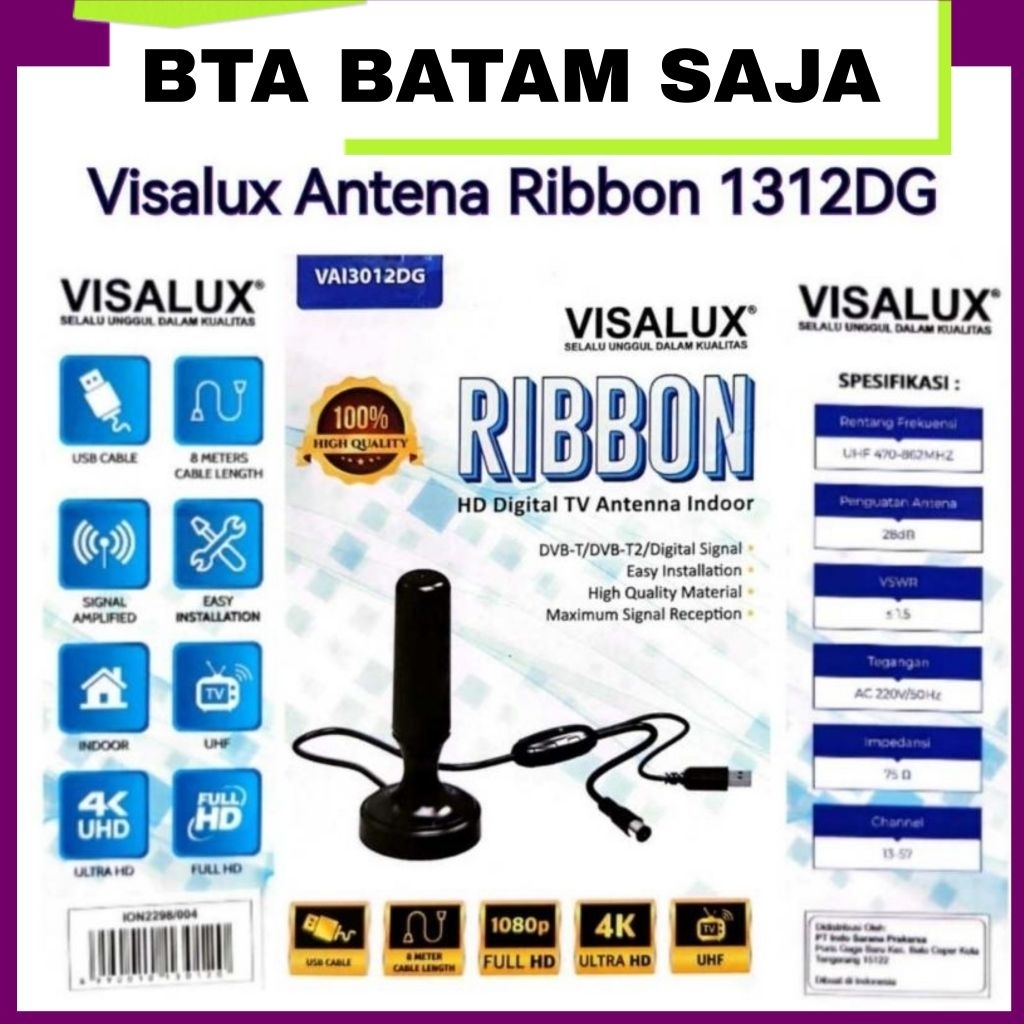 VISALUX ANTENA RIBBON HD ANTENA TV DIGITAL INDOOR (BATAM SAJA)