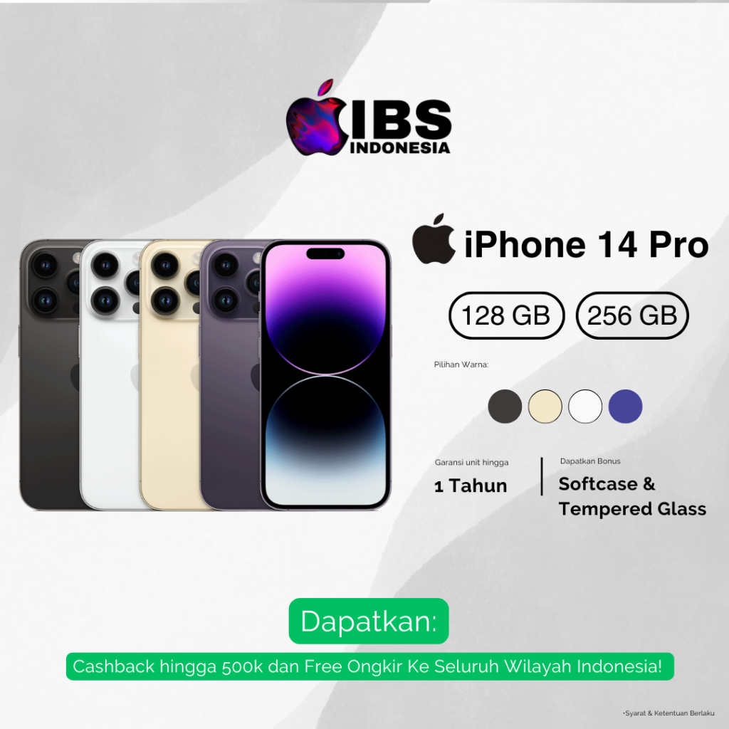 APPLE IPHONE 14 PRO 128GB/256GB SECONDHAND RESMI INDONESIA GARANSI 1 TAHUN