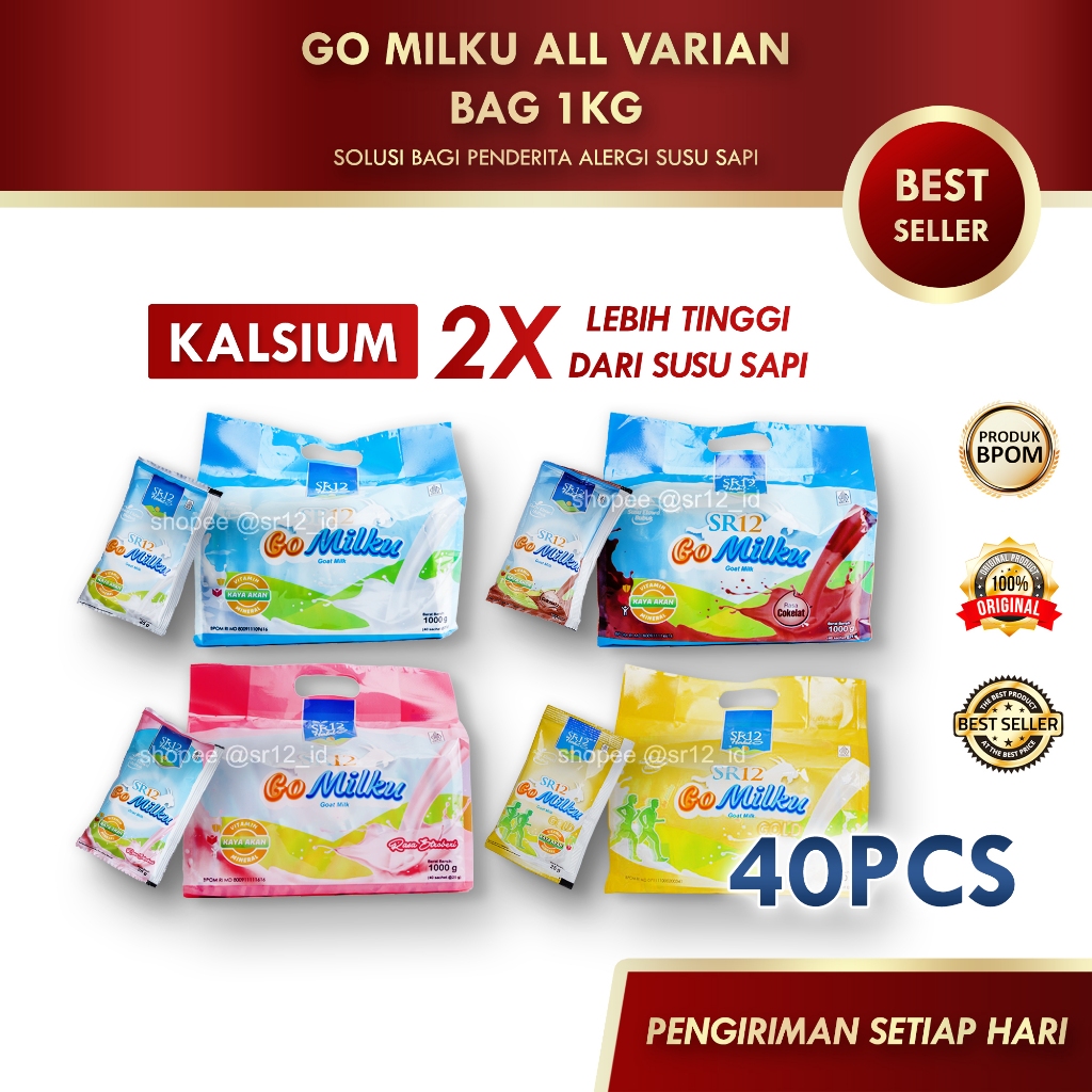 

GO MILKU ALL VARIAN BAG 1KG (ISI 40PCS) SR12 / GOMILKU SR12 / SUSU KAMBING ETAWA SR12