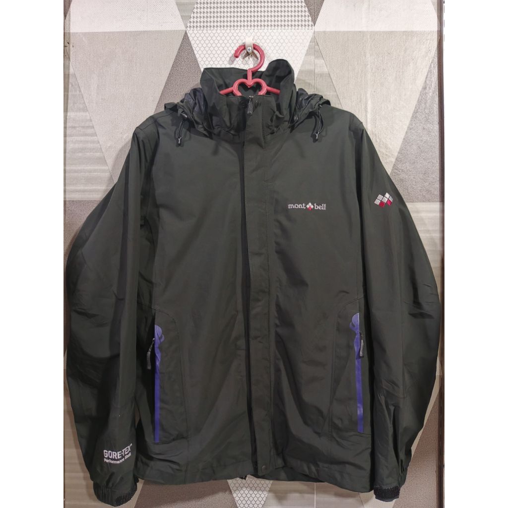 Jaket Montbell Goretex Performance Shell Black Hooded Jacket SZ S (3 Layer) – Original