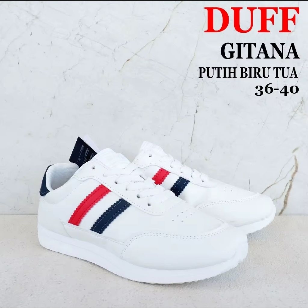 Sepatu DUFF - Size 36-40 - GITANA - DARINA - EVERLY - Sepatu Sneakers Putih Wanita