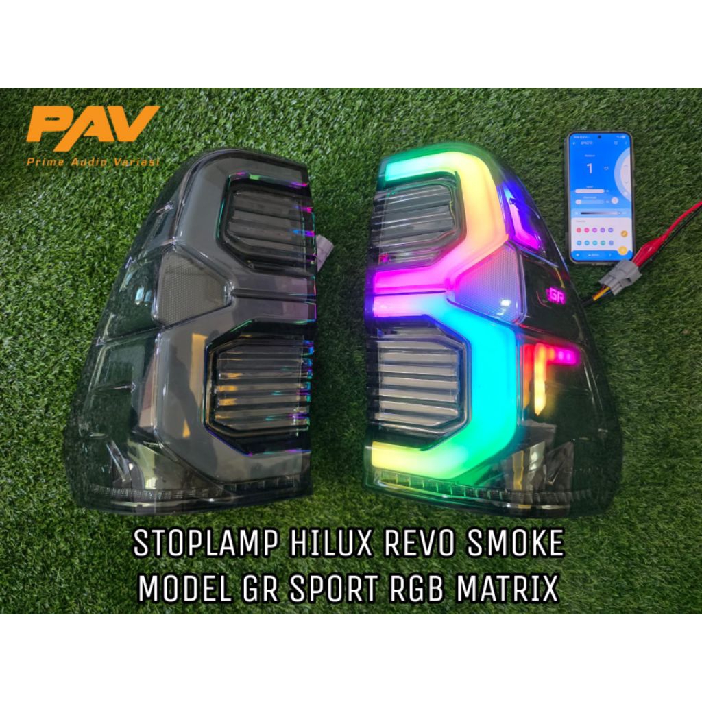Stoplamp Hilux Revo Model GR Sport 2016 - 2025, Smoke RGB Matrix