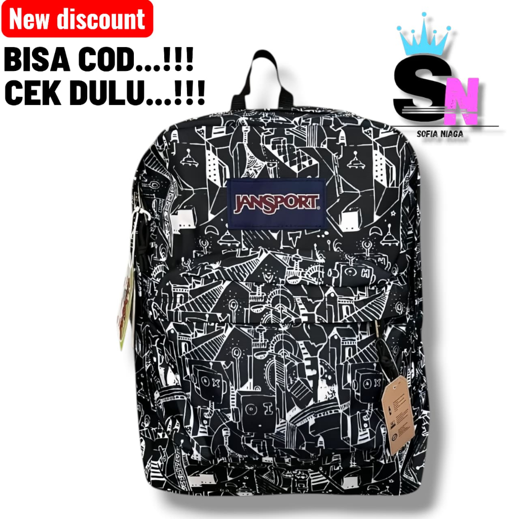 tas ransel JS PREMIUM motif abstrak robot