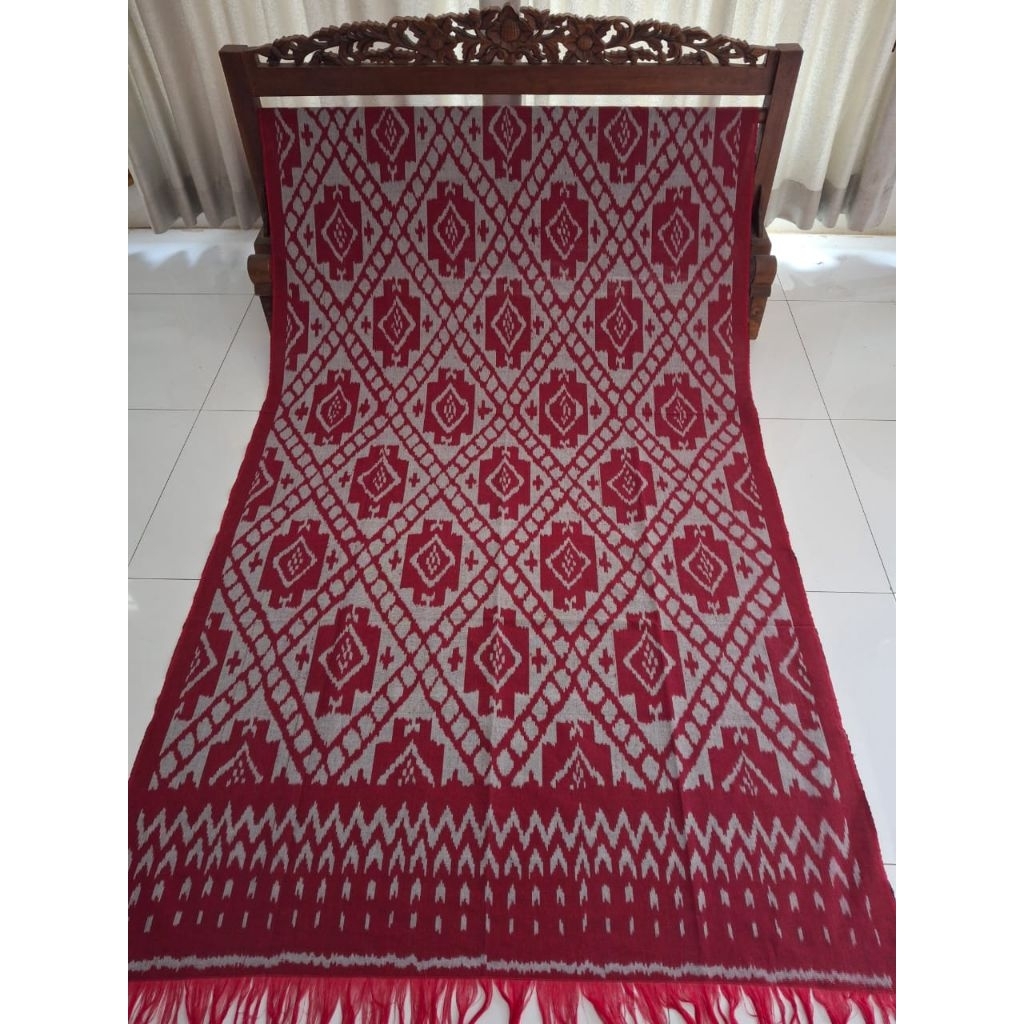 KAIN TENUN ETNIK NUSANTARA, KAIN TENUN BLANKET TRADISIONAL TROSO JEPARA TERBARU MERAH PUTIH, KAIN BA