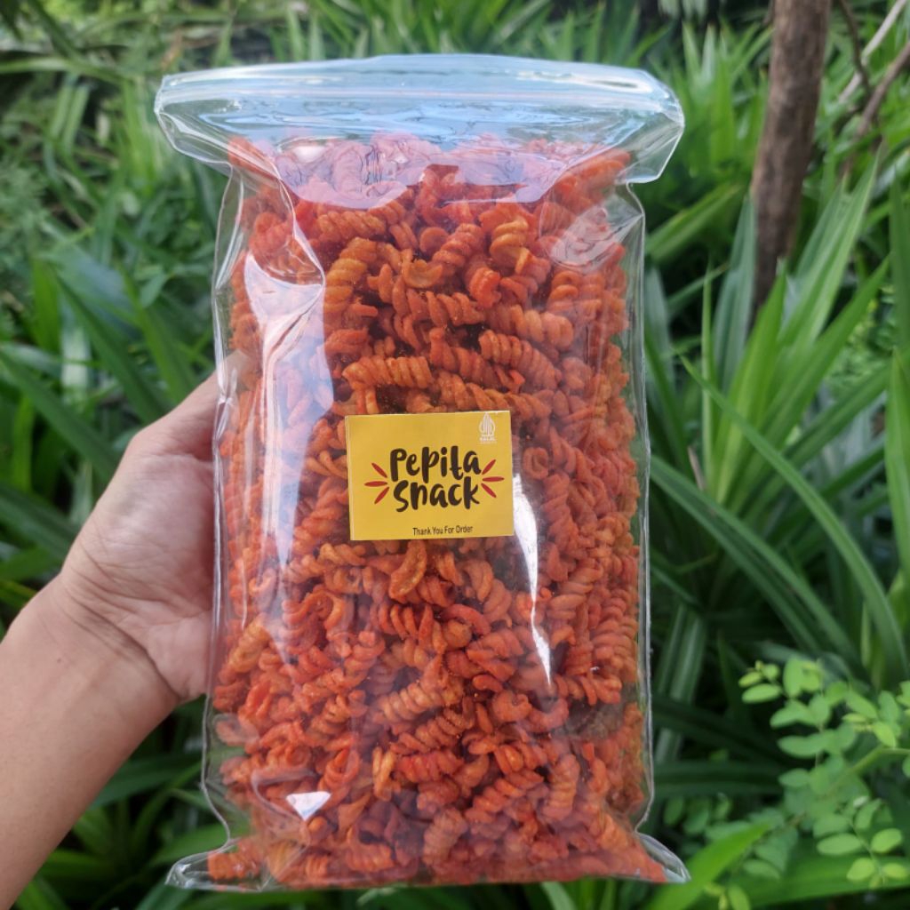 

Makaroni Spiral Fusili Ulir Balado Pedas Aneka Rasa 500gram
