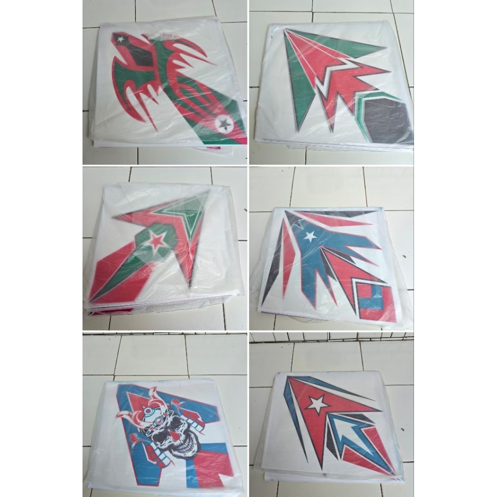 Kertas Layang-layang Sablon Gradasi 4 Motif Random 18gram 100pcs Terlaris