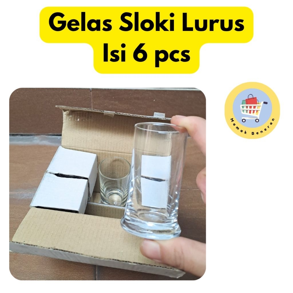 Gelas Sloki Lurus Mini Kecil isi 6 pcs