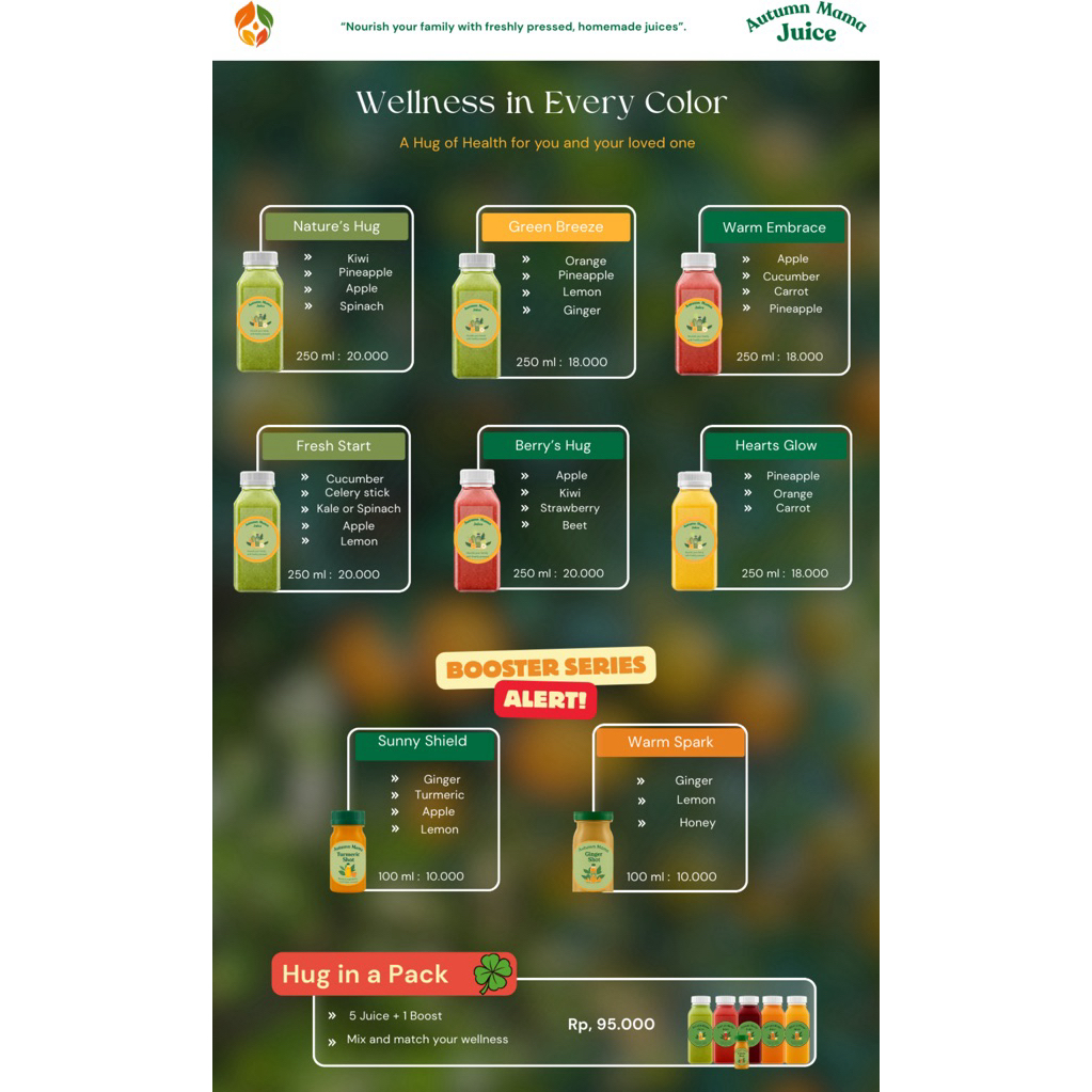 

Cold press juice Bundling - A Hug in a Pack - Instant Jakarta area only