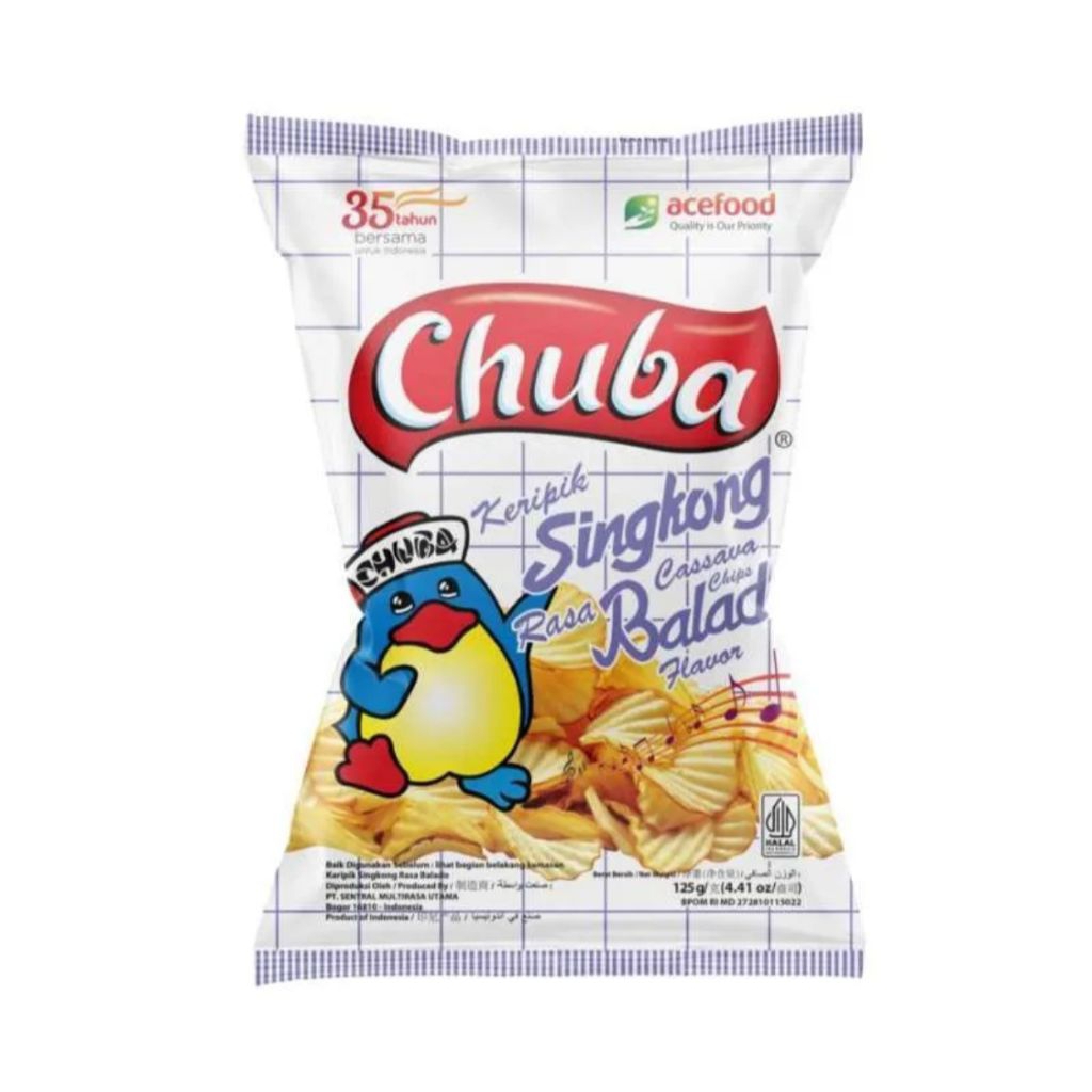 

Chuba Kripik Singkong Sambal Balado 125gr adalah camilan singkong renyah dengan perpaduan bumbu sambal balado pedas gurih yang khas