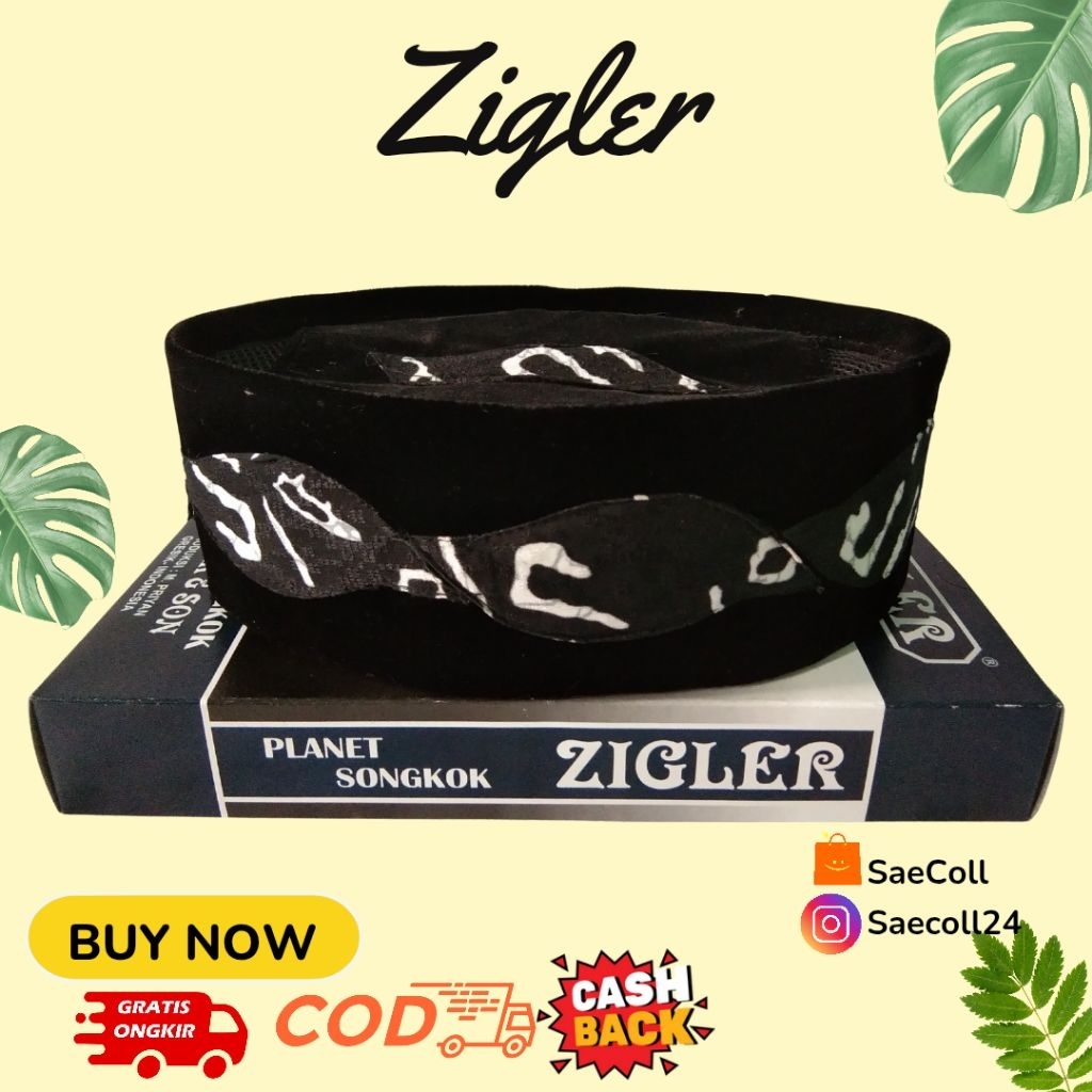 MODEL BARU Peci Kopiah Songkok Hitam Laser Motif Batik