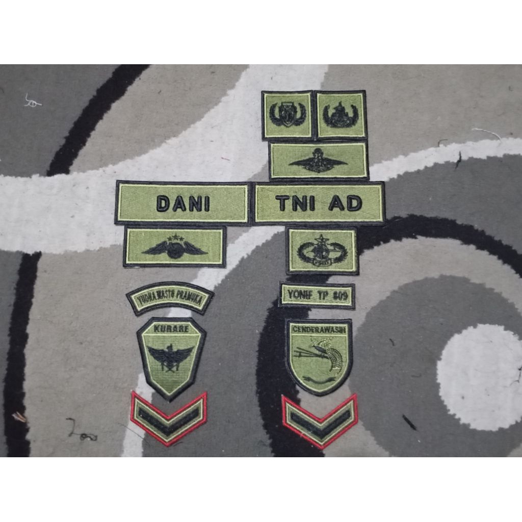 BORDIR FULL 1 SET PAPAN NAMA ATRIBUT TNI AD / MATRA DARAT MODEL TERBARU 2022