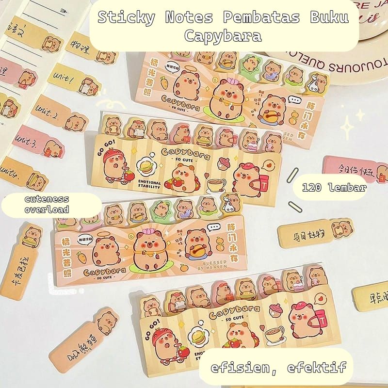 

[ORGM] Alat Tulis Sekolah Pembatas Buku Capybara Pembatas Notebook Sticky Notes Capybara